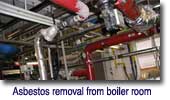 Asbestos removal from industrial boiler room  