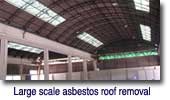 Large scale asbestos removal from roof