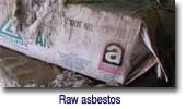 raw asbestos from site demolition